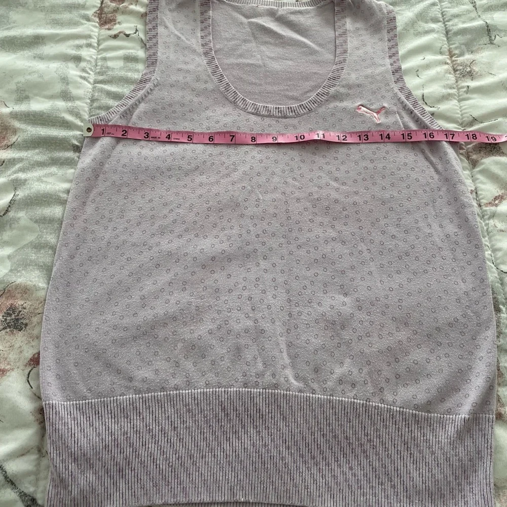 Puma Y2K lavender animal prints cotton preppy academia summer golf vest, size S